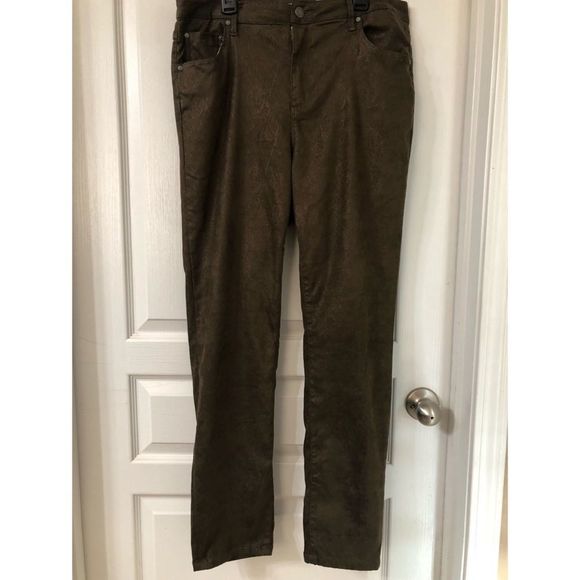 TRACTR HIGH RISE FOIL LEAF PRINT PANTS SZ 14/32 - Picture 4 of 10